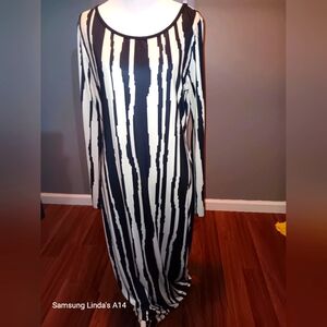 Striped Black and Off White Dress